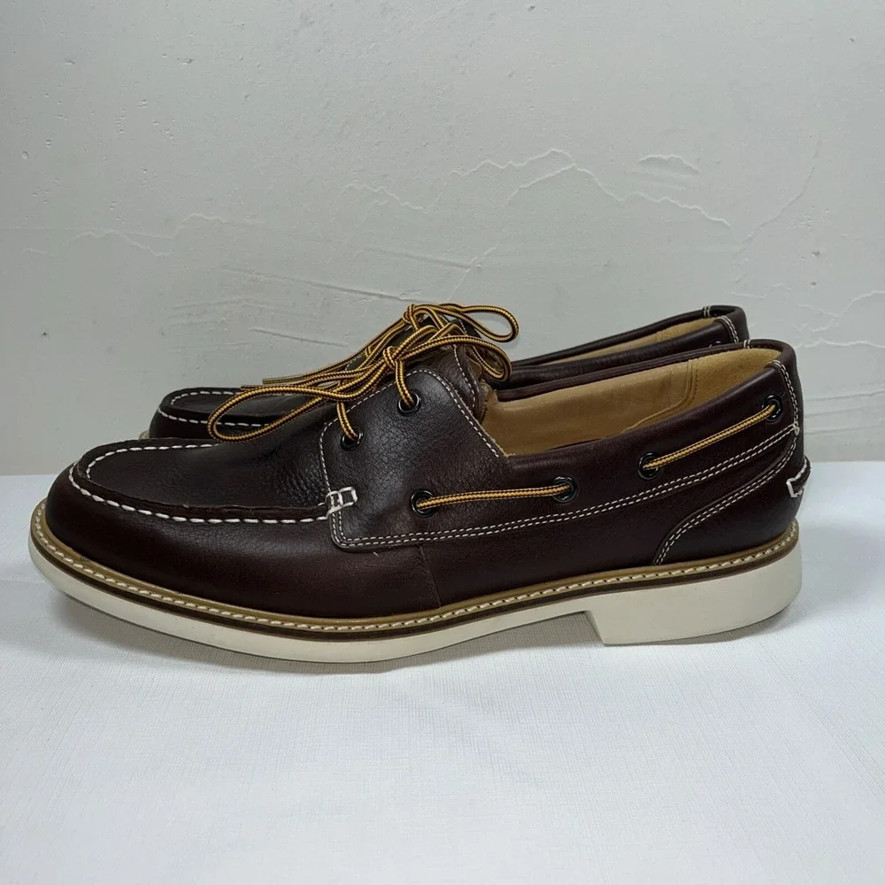 Cole Haan Mens 10M Casual Boat Shoes C12370 Brown‎ Leather Office Carrier Casual